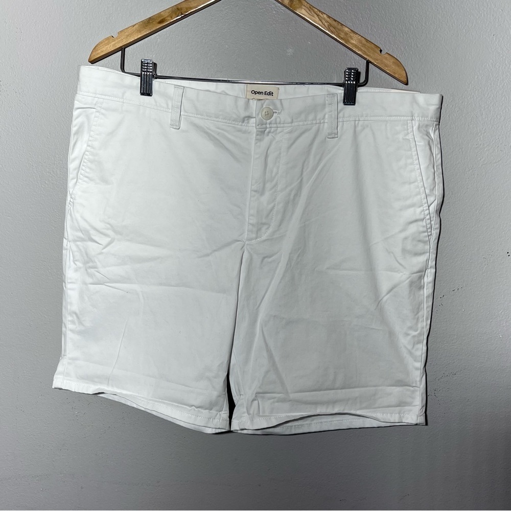 Open Edit Stretch Cotton Skinny Chino Shorts in White Men’s Size 38W
